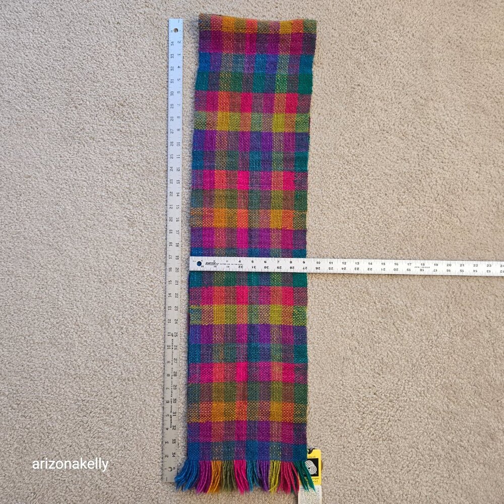 NWT Wool Scarf Hand-Loomed Artisan Fair Trade Uraguay Colorful - Picture 13 of 15